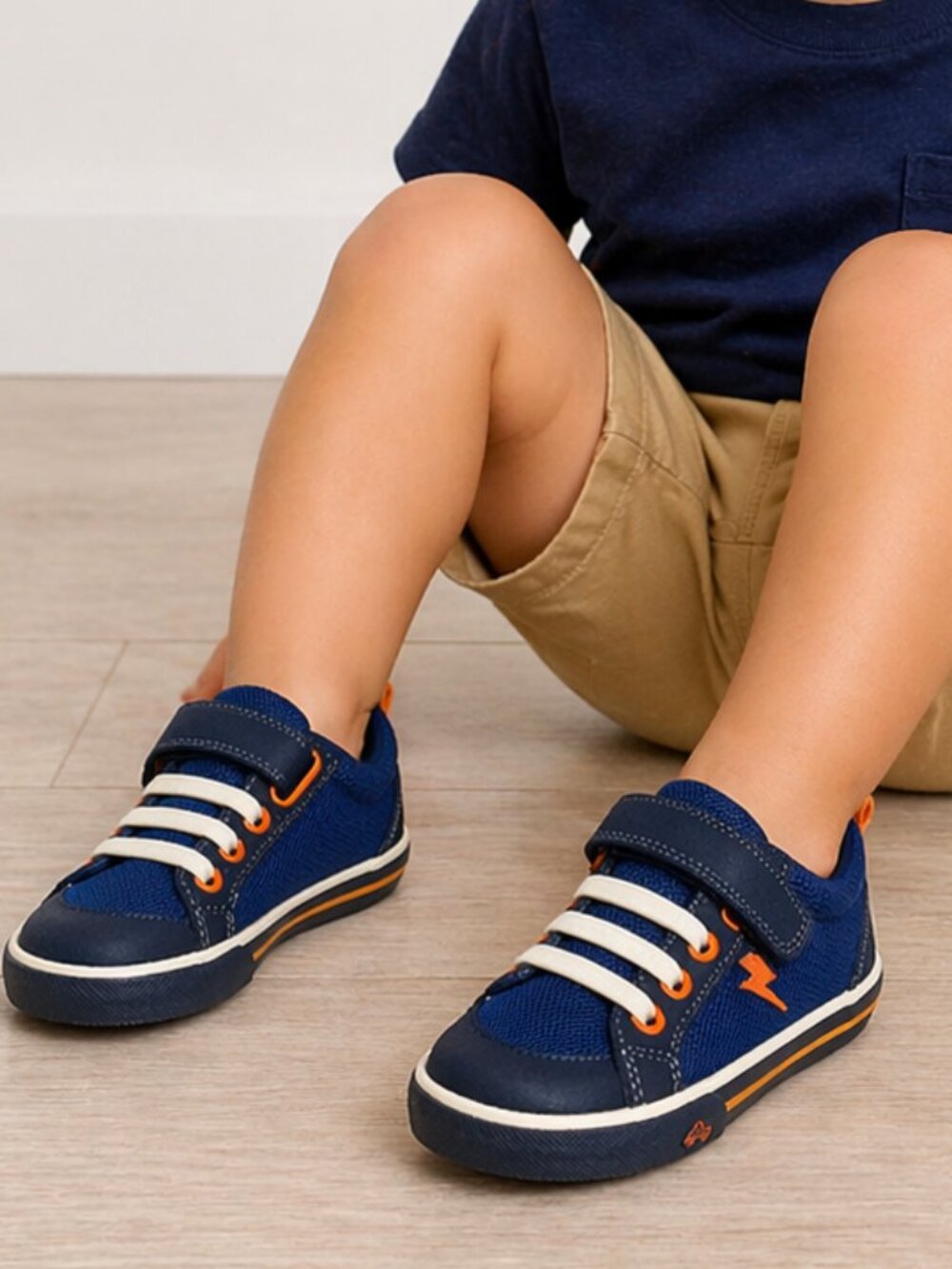 See Kai Run Toddler Boys Size 10C Blue Sneakers Velcro Elastic Lace Shoes